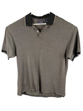 Roundtree & Yorke Black & White Checkered Polo Shirt 2XLT 100% Cotton